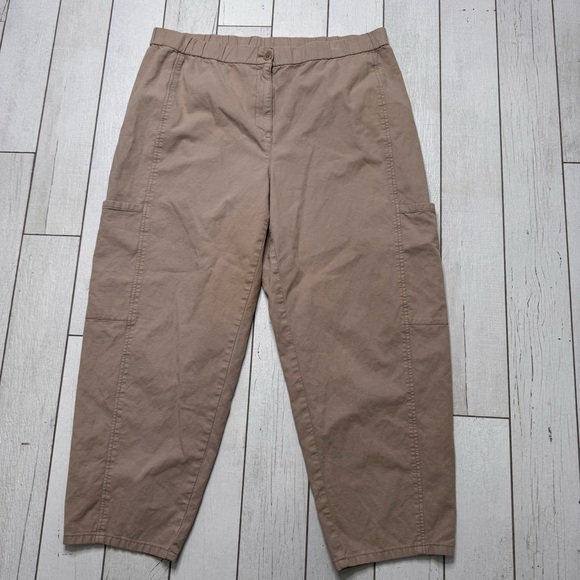 Eileen Fisher Cotton Hemp Stretch Lantern Pant Easy Fit Ankle Length Size XL - Picture 2 of 8